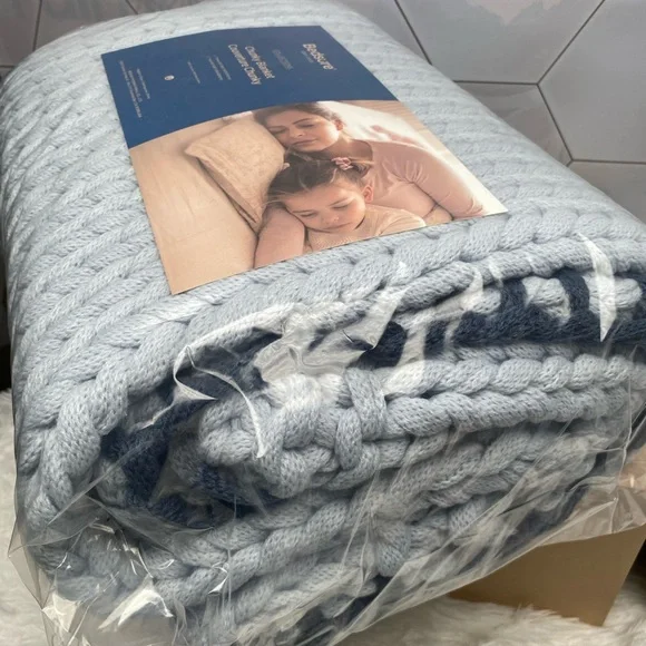 Knit Blanket - Knitted Throw Blankets Soft Big Yarn Thick Braided Knot Crochet Blankets & Throws